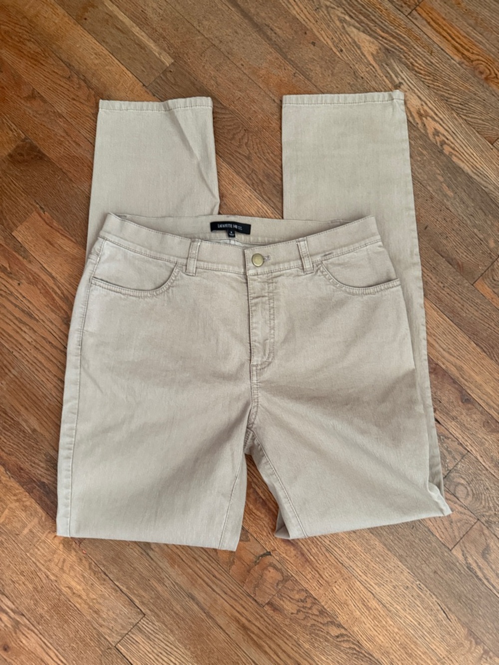 Lafayette 148 New York Women's Beige Straight-Leg Jeans Sz 6